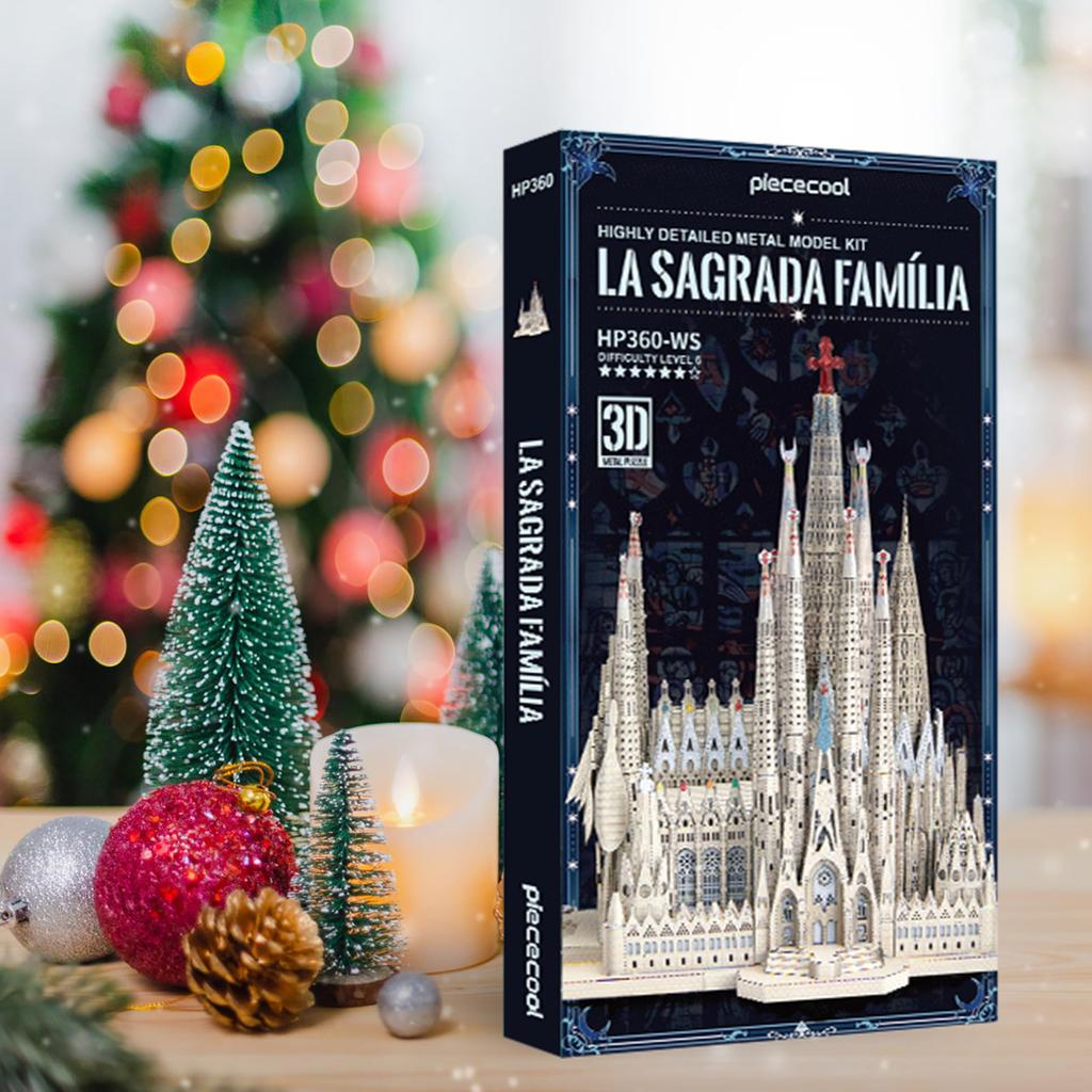 Piececool 3D Puzzle Sagrada Familia Знаменитое архитектурное здание Металлическая нано-головоломка 3D-головоломка из металла Требуется сборка Клей не требуется 6