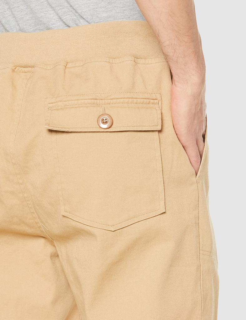 Champion Basic Stretch Twill Chino Pants with Ribbed Hems and Size Men's One-Point Logo, Beige, XS, C3-X214