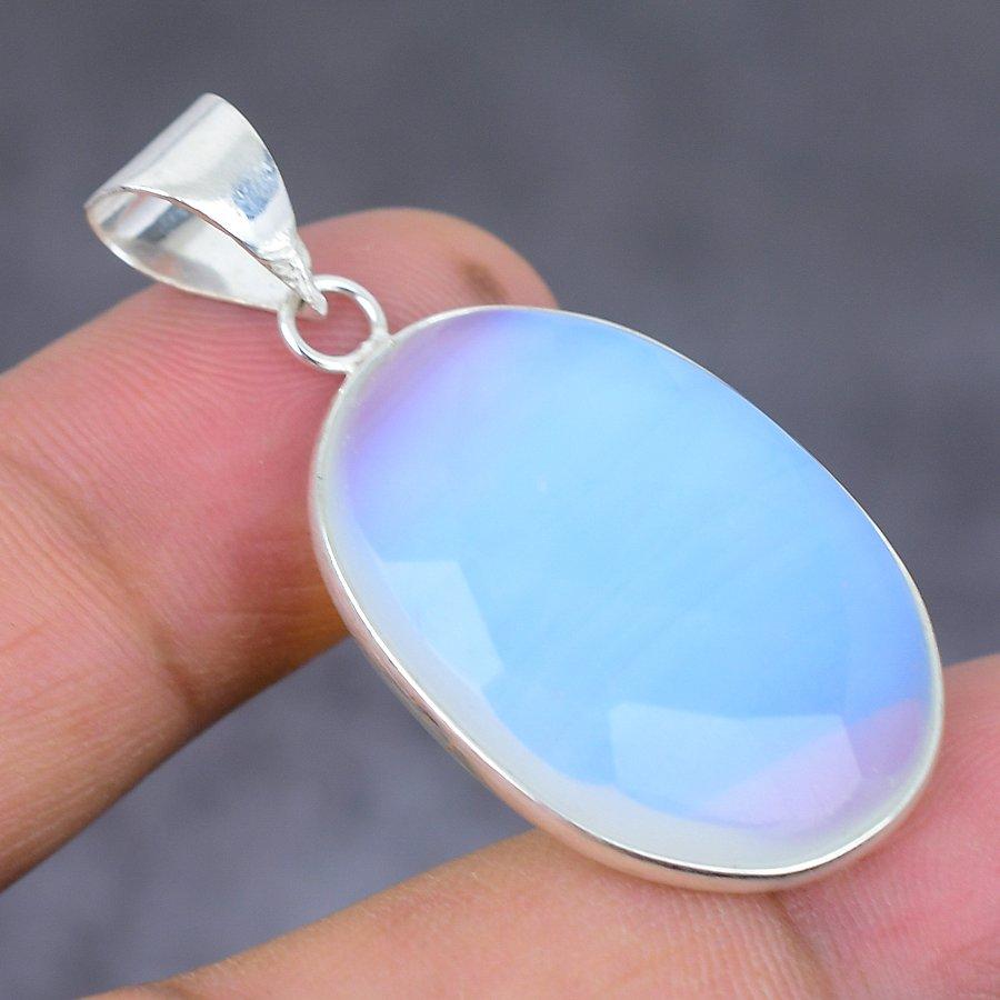 Подвеска из серебра 925 пробы с молочным опалом, ручная работа, 1,62 дюйма, R4N16