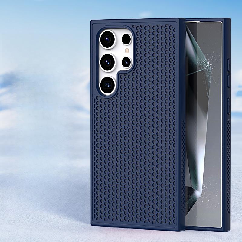 Подходит для Samsung S25Ultra Сетчатый дышащий чехол для телефона с отверстиями в виде сот, приятный на ощупь, S23FE Противоударный защитный чехол S24