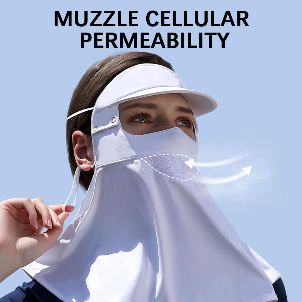 Солнцезащитная маска Ice Silk со съемными полями для шляпы, модная дышащая тонкая бесследная маска, УФ-защитная маска для занятий спортом на открытом воздухе