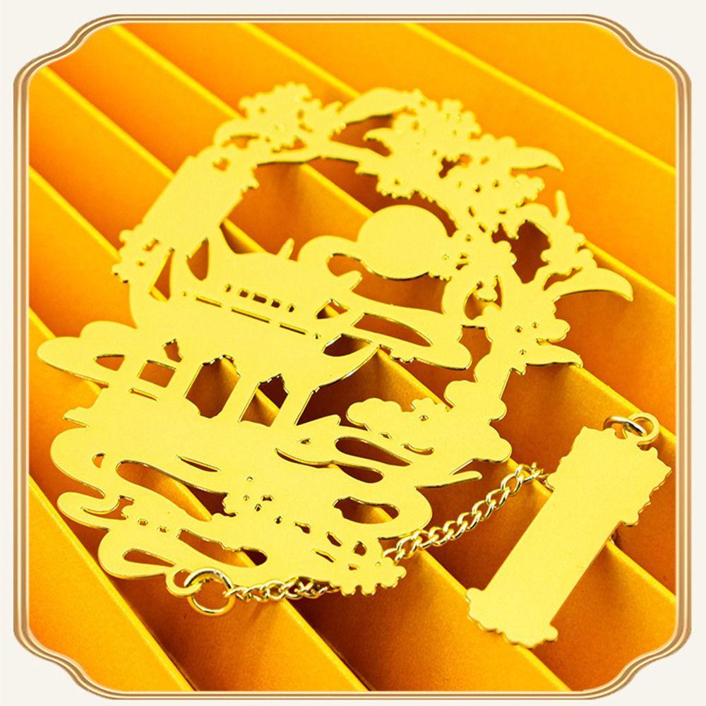 Кисточка-подвеска Закладка с китайскими зверями Креативная металлическая закладка Аксессуары для книг