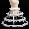 3 Hoops Skirt Petticoat Elastic Waistband Crinoline Pannier for Gown