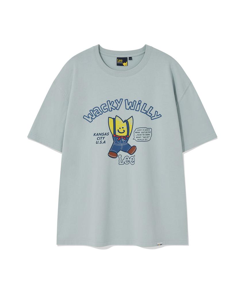 WACKY WILLY [Wacky Willy X Lee] Graphic Short Sleeve T-Shirt Blue
