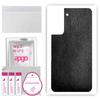 apgo Protective Skin Sticker for the Back Compatible with Samsung Galaxy S21 FE 5G, Wrap Film, Foil, Vinyl - Pattern Black Leather