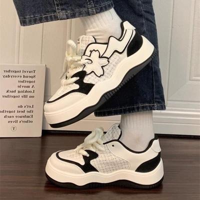 Женские кроссовки на платформе, модный дизайн, шнуровка, скейтборд, балетки, удобная спортивная обувь для бега, тенниса, ходьбы