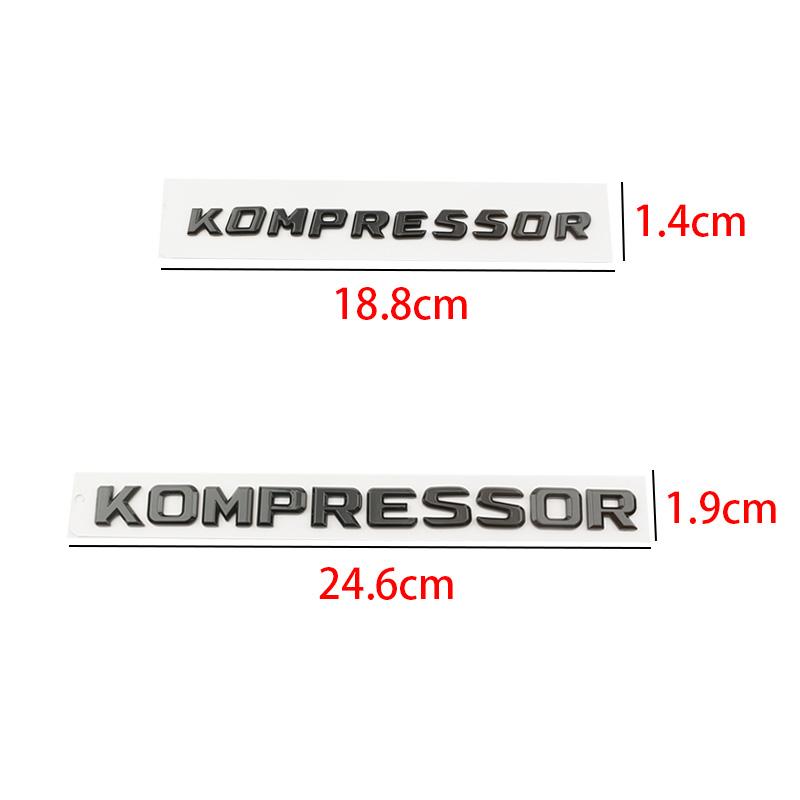 Car 3D ABS KOMPRESSOR Logo Badge Emblem Decals Sticker For Mercedes Benz C180 C200 C230 CLK200 SLK200 SLK230 CLS350 E300 SL350