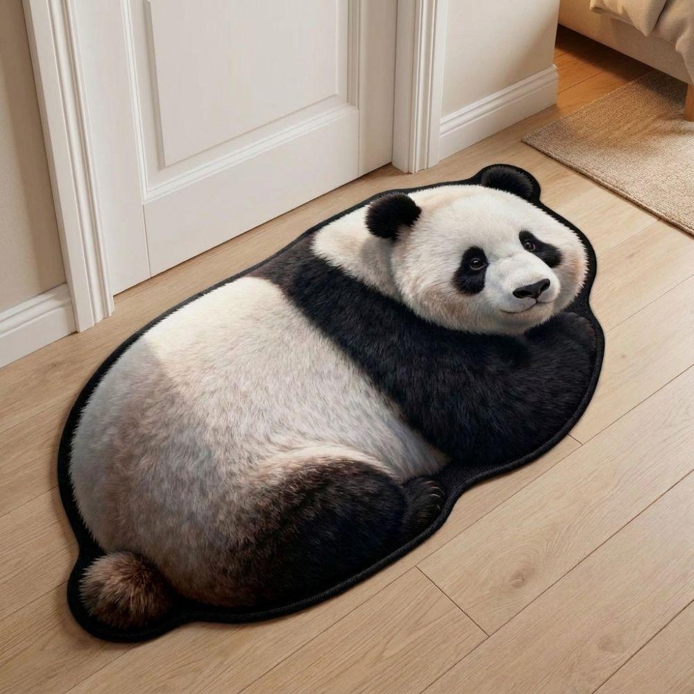 Non-Slip Home Decor Carpet 2D Cartoon Carpet Cute Panda-Shaped Area Rug  Bedrooms