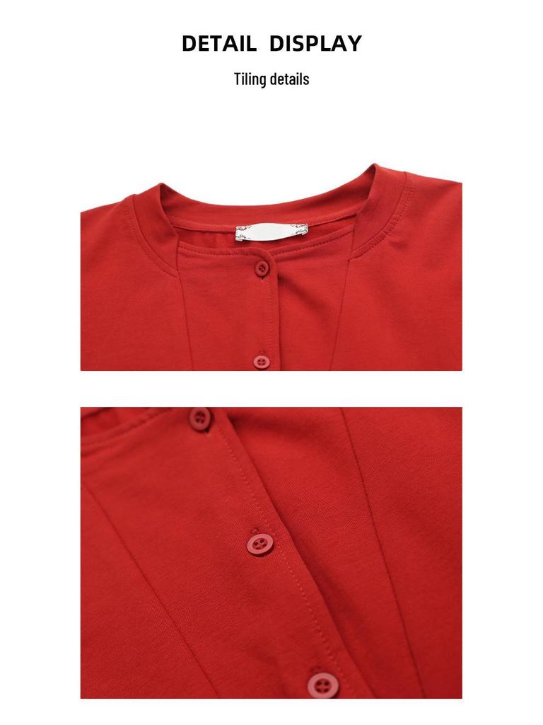 Хлопковая рубашка с длинным рукавом большого размера для женщин среднего возраста - Свободный крой, скрывает живот, Идеально подходит для весны и осени (Стиль 6322)