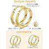 Bestyle hoop earrings ladies link earrings big stainless Compatible with metal allergies both ears 30mm gold Thick simple Popularity accessories