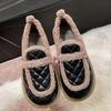 Модные хлопковые туфли на плоской подошве 2024 года, зимние новые удобные сращивающиеся дизайнерские туфли Sense Luxurious для женщин из хлопка, теплые и универсальные