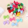 80 шт. Случайные мини-бантики для волос для девочек, заколка для волос на голову, милый бантик, однотонная заколка для челки, детские модные головные уборы