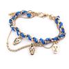 Les Trésors De Lily [J9489] - Golden Blue 'Skull' Designer Bracelet