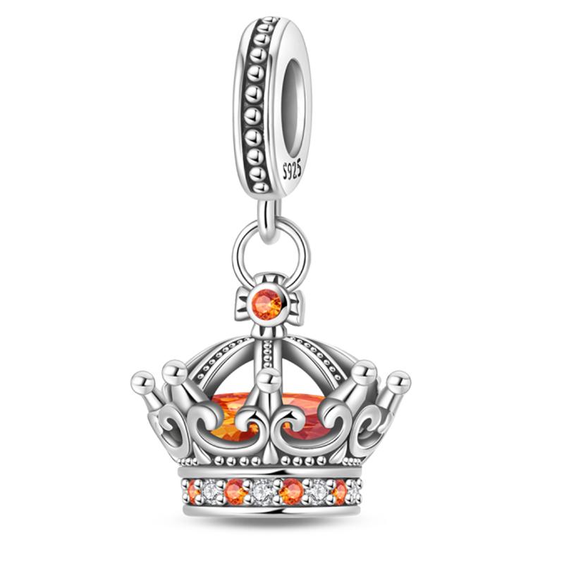 Silver Plated Lotus Heart Zircon Charm Beads for Qikaola 925 Bracelets DIY Jewelry Gifts Guardian Angel Design