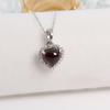 S925 Серебро "Любовь" в форме сердца с натуральным гранатом и драгоценным камнем, ожерелье, ювелирные изделия для женщин, жены, дочери, подарок, повседневная одежда