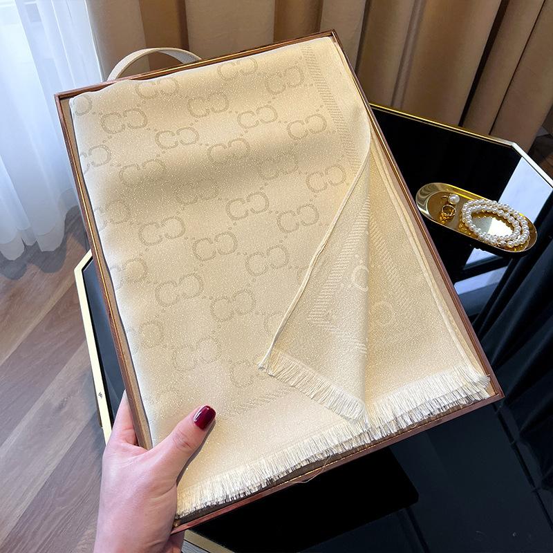 Summer Seaside Vacation Women's Scarf Shawl Decoration Fashionable Letters Cotton Sunscreen Women