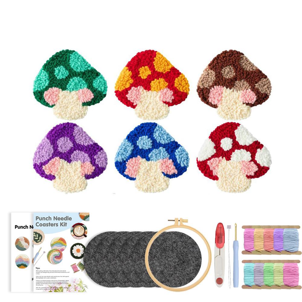 Набор для вышивки punch needle из 6 предметов, DIY-набор для вышивки для начинающих, Проект для домашнего декора
