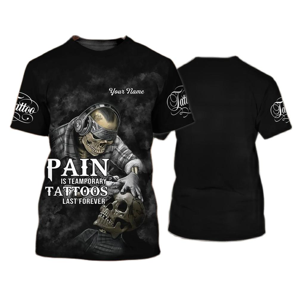 Футболка для мужчин с забавной татуировкой в ​​стиле Харадзюку, уличная одежда для отдыха, большие топы с короткими рукавами и круглым вырезом, модные трендовые футболки с принтом на заказ