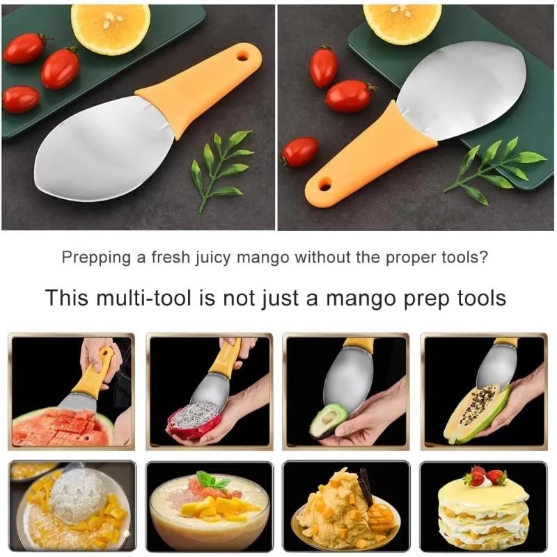 Многофункциональная ложка для чистки фруктов, разделитель мяса манго, резак для домашней кухни, гаджеты для резки фруктов, арбуза, копания, ложка