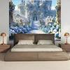 2D Enchanted Castle Backdrop Blue Rose Wedding Photo Booth Background