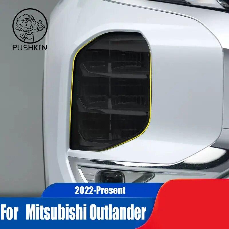 Headlamp Car Styling Sticker for Mitsubishi Outlander 2022 2023 Headlamps TPU Smoke Black Headlights Protector Film Accessories