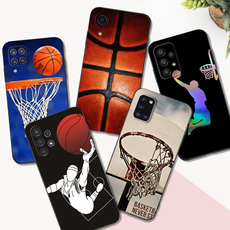 Черный ТПУ чехол для Samsung Galaxy F23 M12 M22 M23 M32 4G M52 5G M30S M21 баскетбол