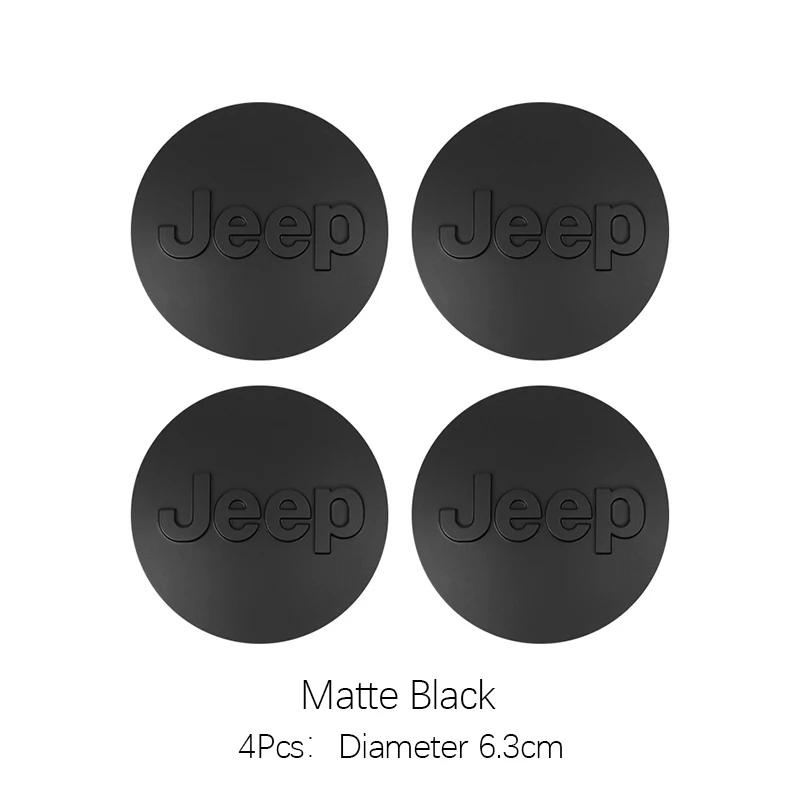 For Jeep For Jeep Renegade Compass Grand Cherokee Wrangler jk Gladiator 4pcs ABS Electroplating Car Wheel Hub Center Cover  A