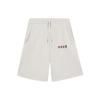 Vital Essential Solid Color Text Embroidery Loose Straight Shorts Men Bottoms Grey AKSSA87-3