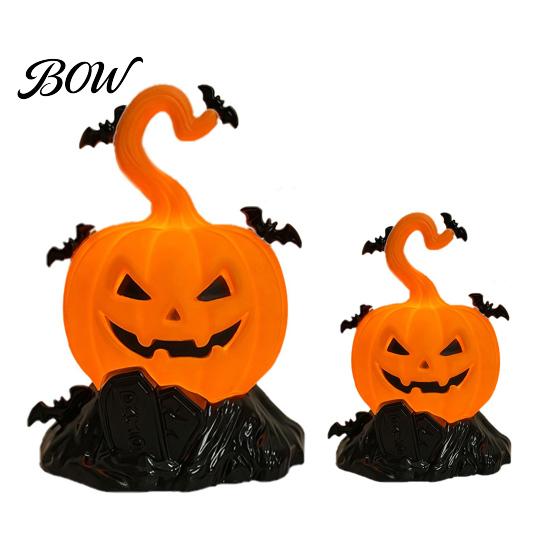 Halloween Tombstone Decoration LED Candle Light Figurine, Bat Glowing Tabletop Ornament, Warm Durable Ornament Pumpkin Decor Prop for Escape