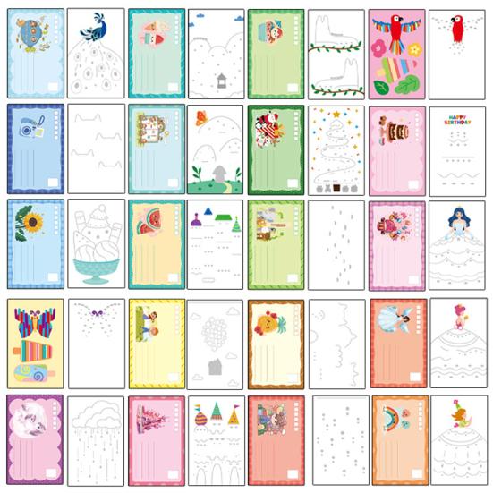 35Pcs/Set Kids Squeegee Art Craft Kit Rainbow Scratch Paper Art Kit Educational DIY Children Dot Scratch Painting Toy Toddlers Boys Girls Party