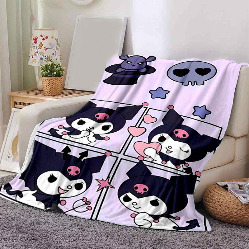 1pc Kuromi Blanket, Seasonal Universal Home Decorative Throw, Living Room, Travel, Camping, Car Blankets, Beach, Office Naps, Perfect Gift for Fans.H0