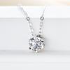GICA GEMA S925 Sterling Silver Necklace, 1 Carat White Moissanite Pendant Necklace, Women's Wedding Party Exquisite Necklace