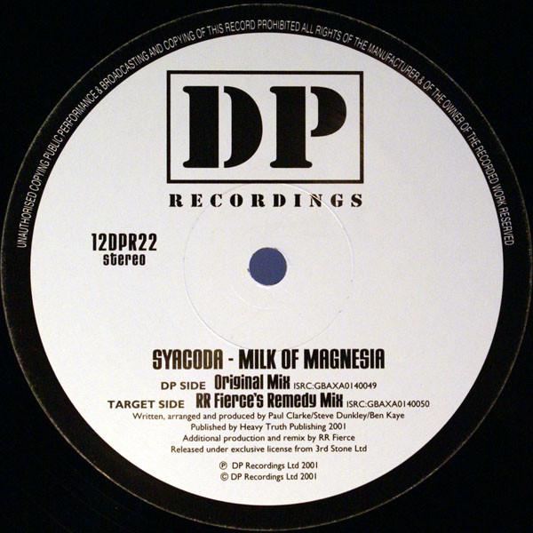 12-дюймовая пластинка SYACODA - Магнезия 12DPR22 DP Recordings 2001 UK Танцевальная и Электронная Б/У