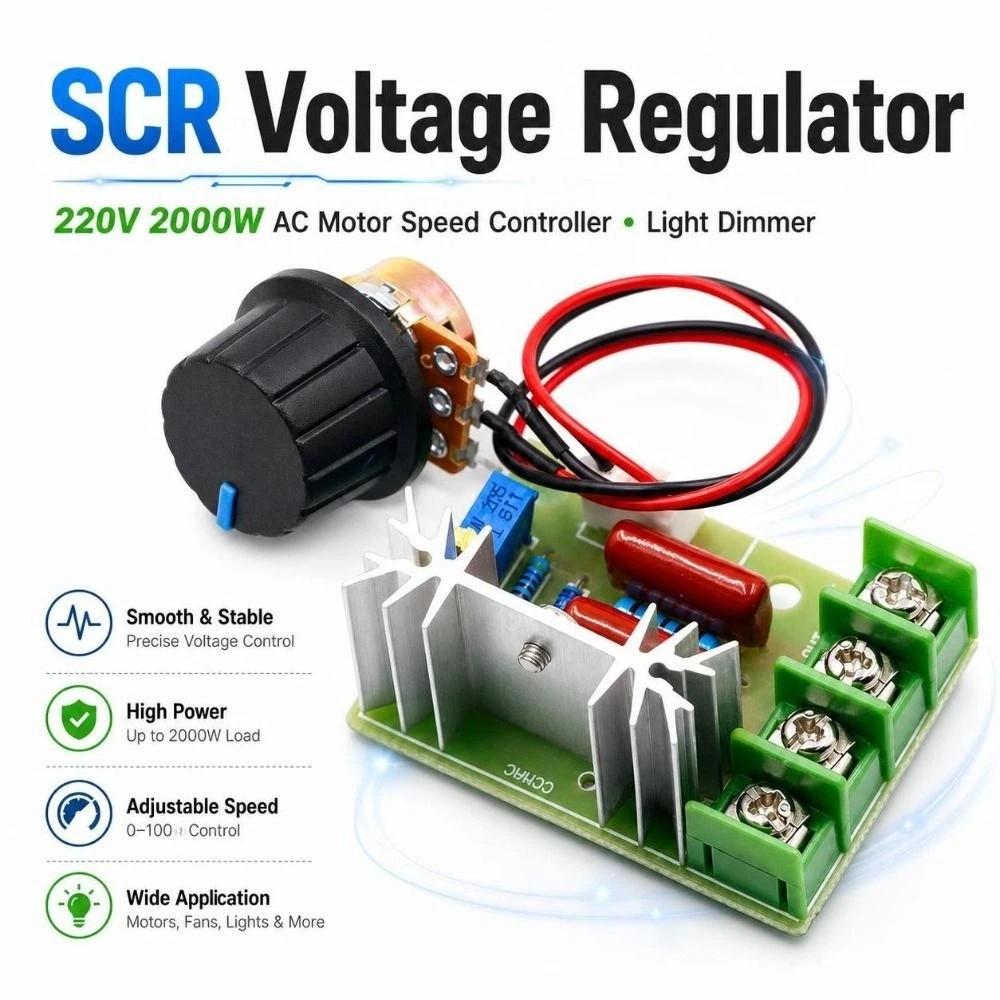 2000W SCR Voltage Regulator with Remote Controller Light Dimmer Switch Multipurpose