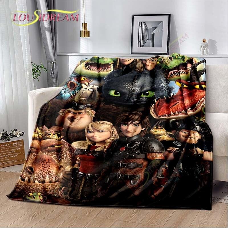 Мультяшное одеяло Как приручить дракона, милое, легкое, постельное белье, супер мягкое, теплое, фланелевое одеяло для кровати, гостиной, дивана