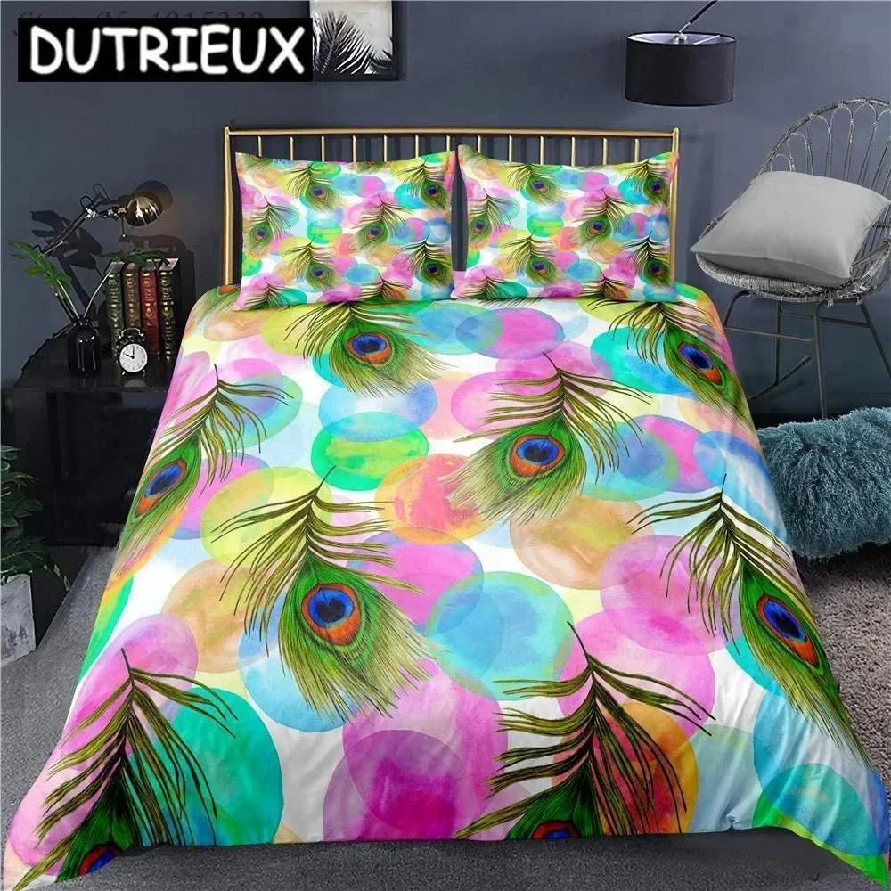 Peacock 3D Printed Bedding Set Duvet Covers Pillowcases Comforter Bedding Set Bedclothes Bed Linen 04