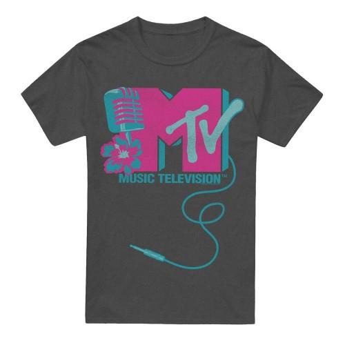 MTV Unisex Adult Microphone Logo T-Shirt