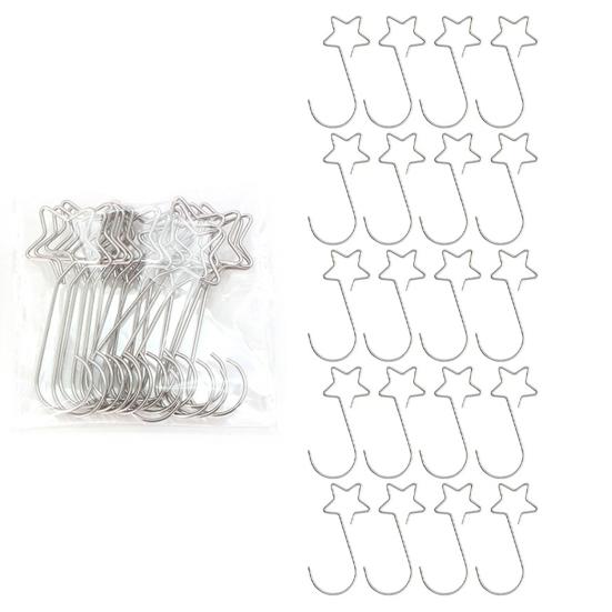 20 шт., крючки для рождественских украшений, универсальные изысканные подвесные крючки в форме звезды для праздничного украшения