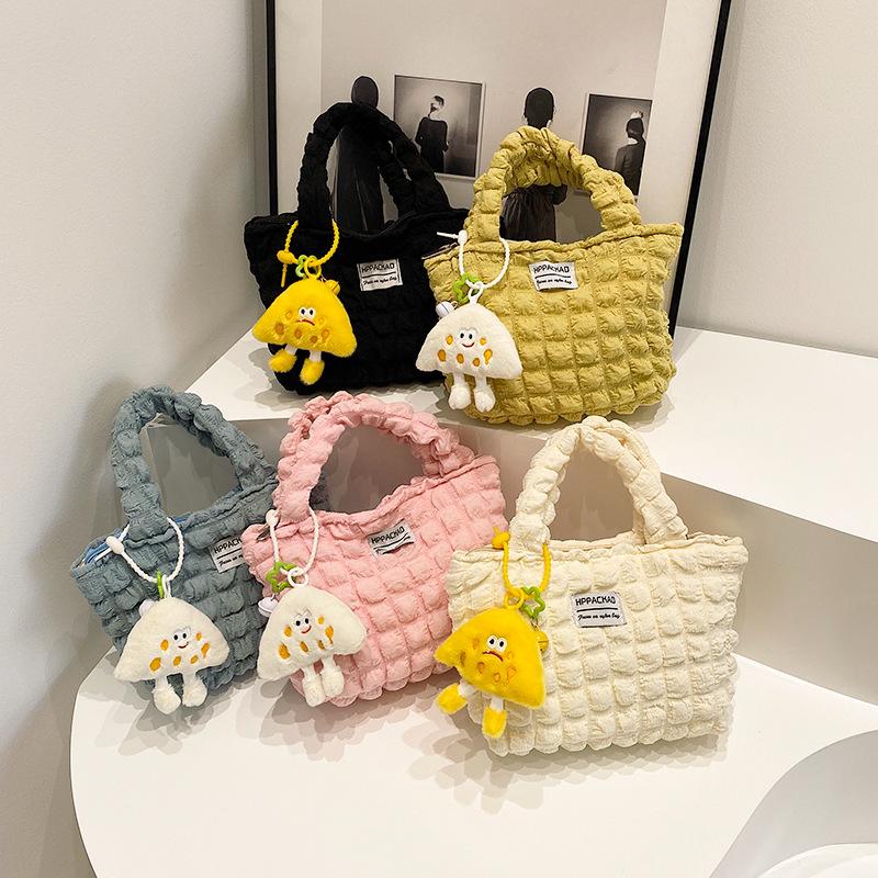 Складная сумка-облако, сумка-пузырь для выхода в свет, нишевый ленивый ветер, однотонная женская дутая сумка