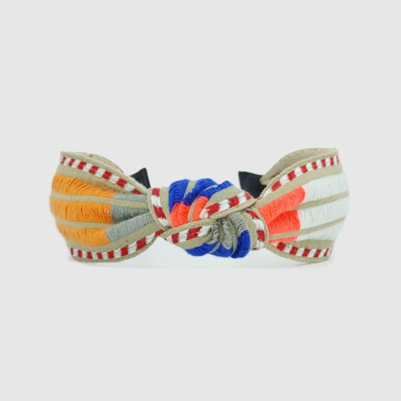 LALA Этническая полосатая повязка для волос - Бежевый