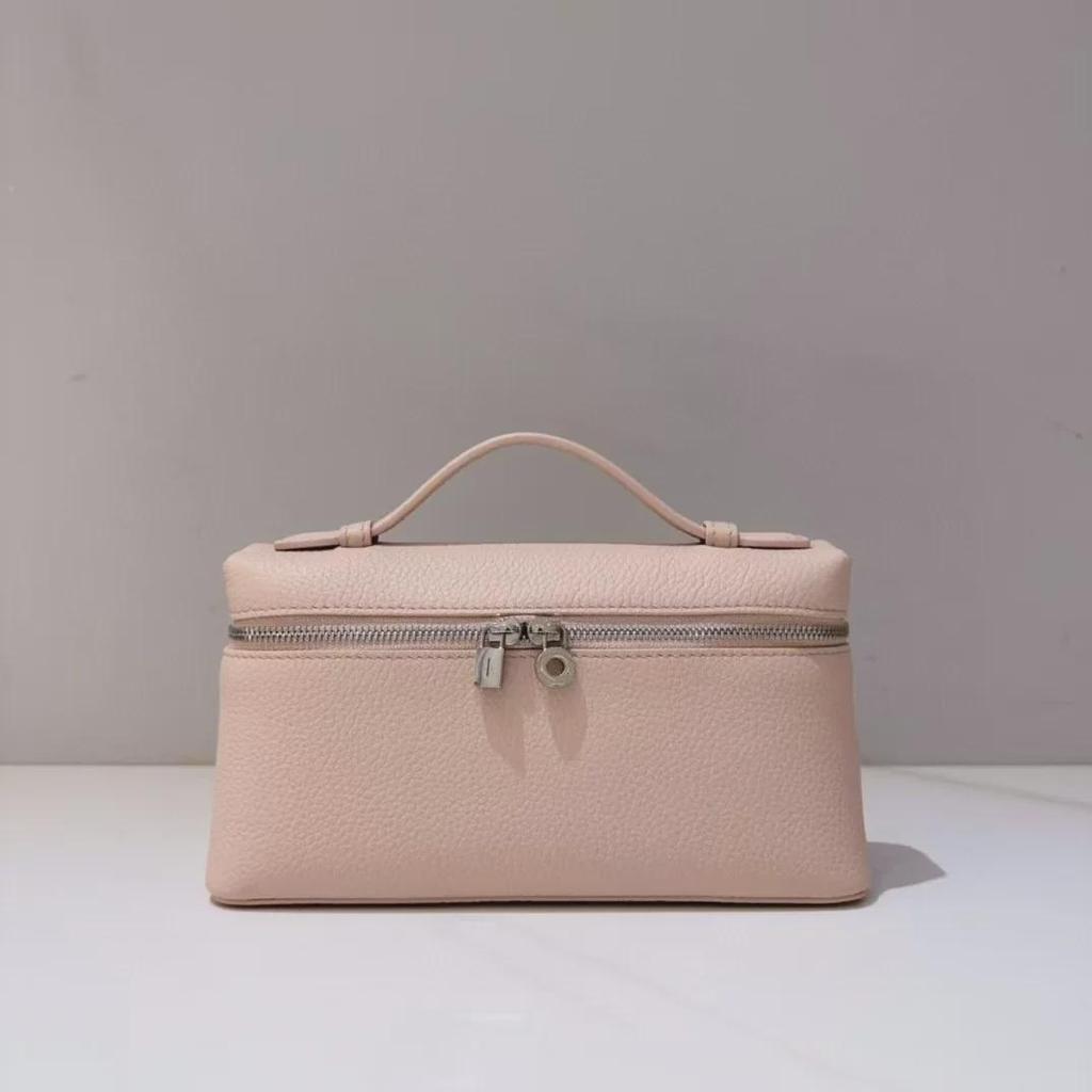 Genuine Leather LP19 Lunch Box Bag: Imported Cowhide, Gigi Style, Shoulder/Cosmetic Bag for Women