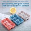 Hassle Ice Cube Maker with 6 Grid Ice Tray and Lid Silicone Ice Cube Box