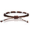 [I8065] - Shambhala Silver Bracelet 'Marbles' Camel Brown - 4 Mm