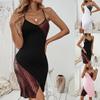 Women's Summer Fashion Sequin Patch Sexy Spaghetti Strap Nightgown