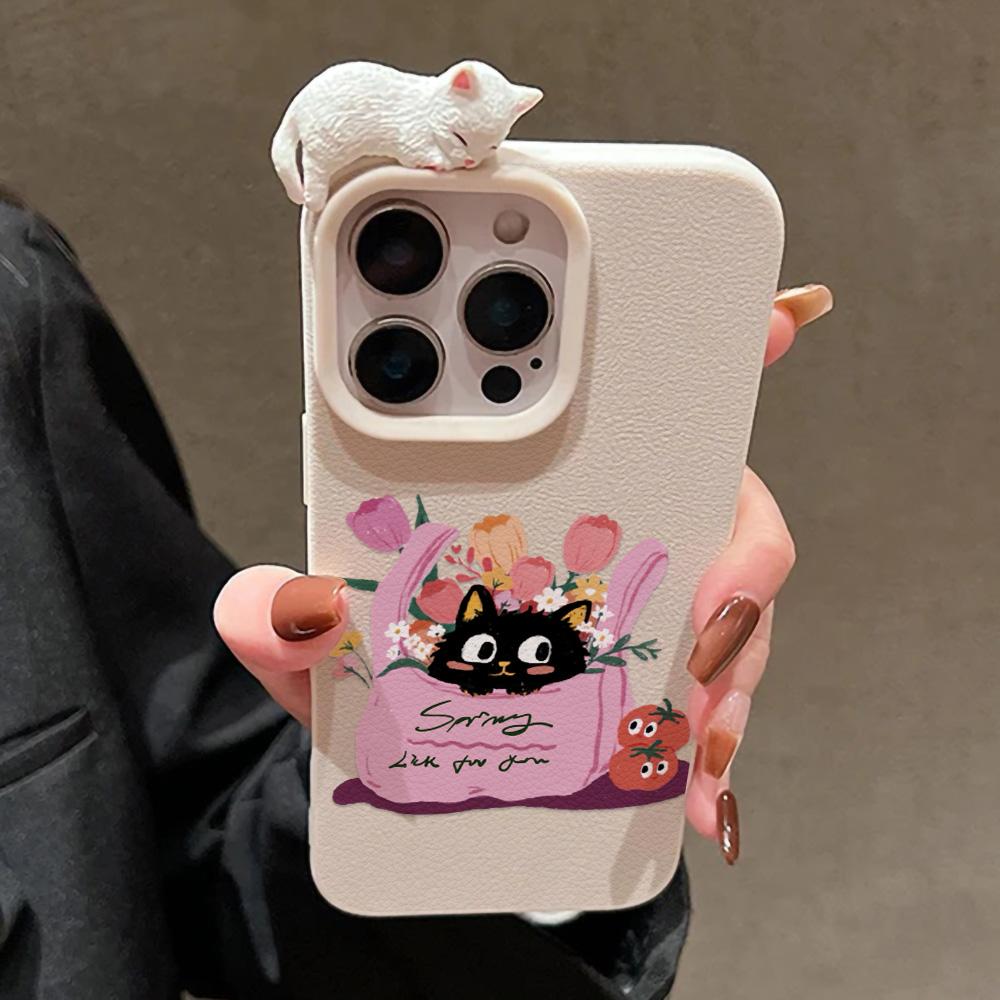 3D Phone Case for iPhone 11 13 17 Pro Max 17 Air Case iPhone 13 15 16 Pro Max 12 14 Pro Max 14 15 Plus Cute 3D Kitten Cartoon Leather