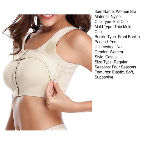 Женский бюстгальтер для поддержки груди спереди, стабилизатор имплантата, широкий ремень для плеч, компрессионное нижнее белье после операции, хирургическое