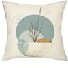 Abstract Minimalist Light Blue Geometric Leaf Pattern Printed Pillowcase Bohemian Sofa Cushion Cover Modern Home Decoration