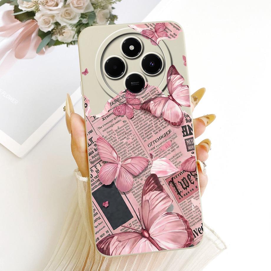 Luxury Fashion Painting Phone Case For Xiaomi Redmi 14C 4G Back Cover Liquid Silicone Soft Bumper For Redmi A4 14R 5G Poco C75