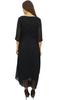 Bimba Женское черное платье-хомут из жоржета с рукавами 3-4, повседневное, длинное макси -