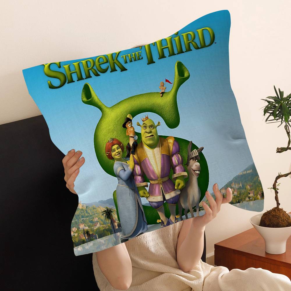 S-Shrek Movie Pillow Gift Home Office Decoration Bedroom Sofa Car Cushion Cover Case 45X45